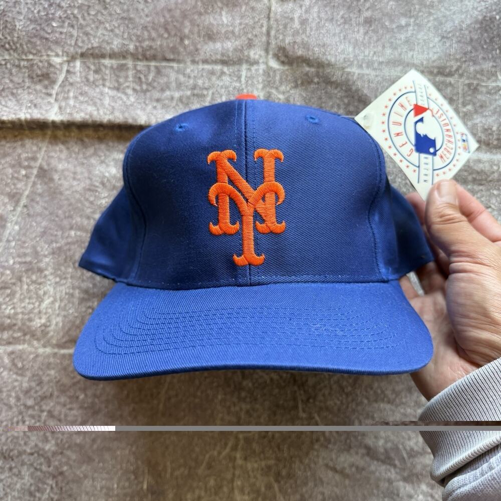 NWT Men's Vintage 90's Logo Athletic New York Mets Plain Logo Snapback Hat Cap